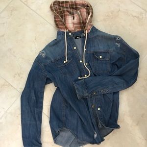 Urban Outfitters Plaid Denim Shirt